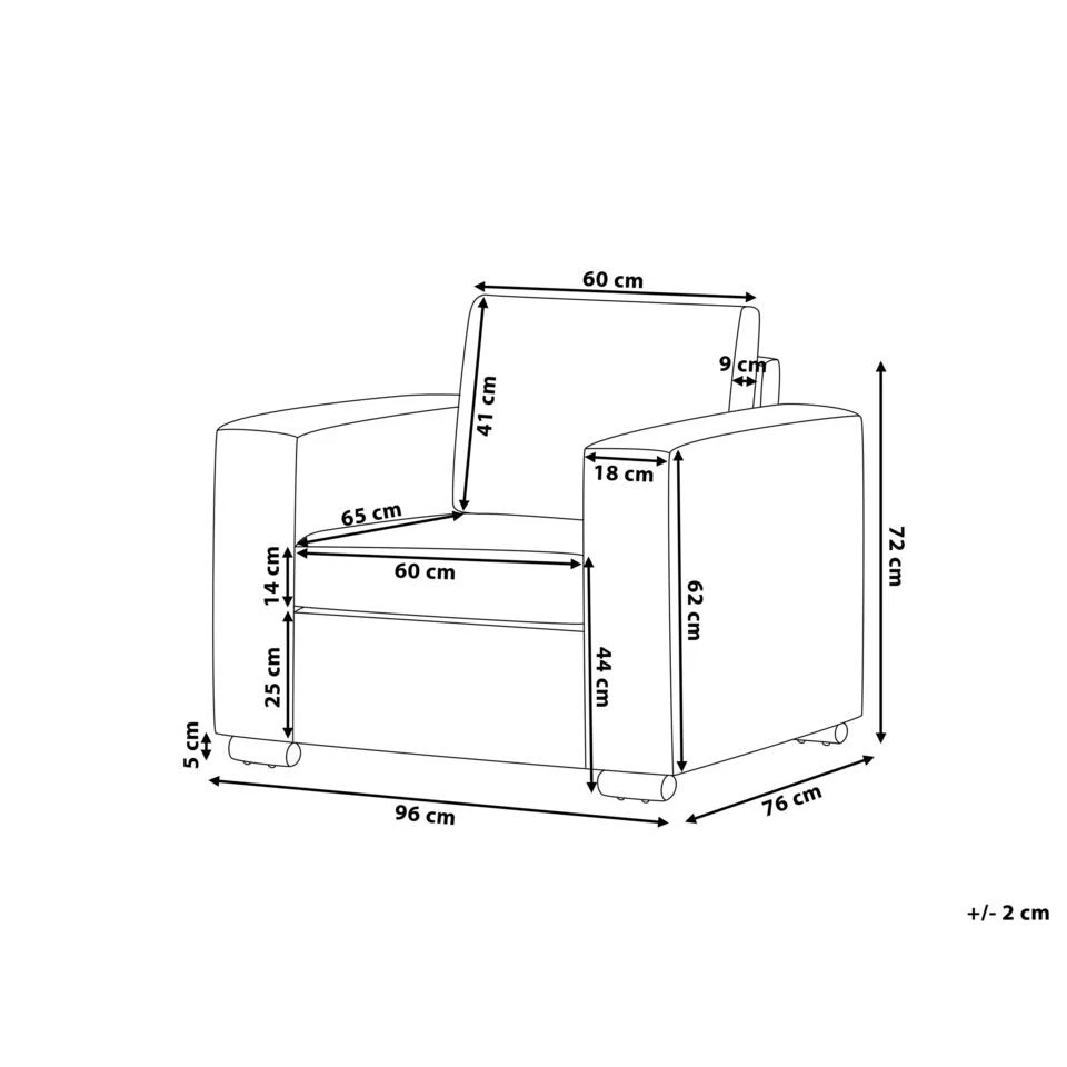 Beliani Fauteuil HELSINKI - Zwart Leer - Afbeelding 3