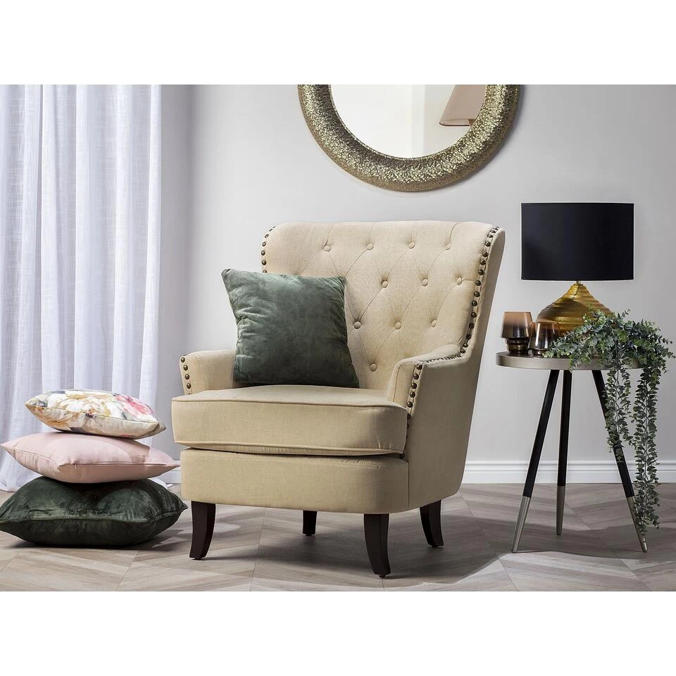 Beliani Fauteuil VIBORG - Beige Polyester - Afbeelding 2