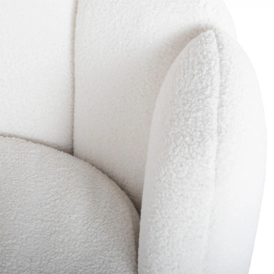 Giga Meubel Teddy Fauteuil Wit - Met Gouden Onderstel - Fauteuil Quinty - Afbeelding 4