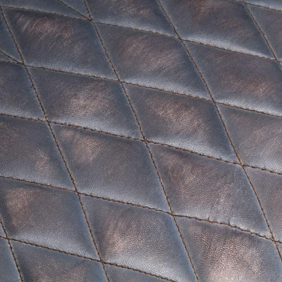 VidaXL Kuipstoel 62x58x65 Cm Echt Leer Grijs - Afbeelding 2