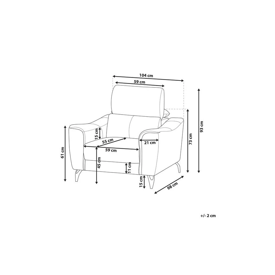Beliani Fauteuil NARWIK - Bruin Kunstleer, Leer - Afbeelding 3