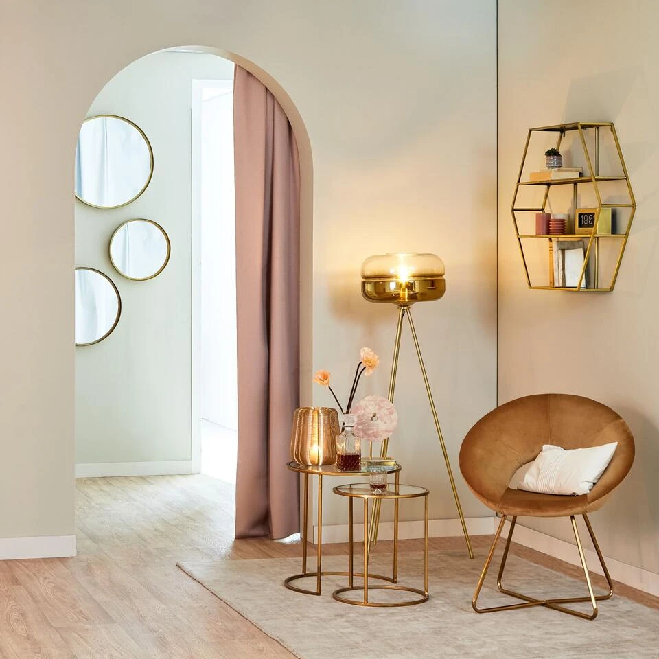 Stoel Charlie - Karamel/Goud - Velvet - Afbeelding 2