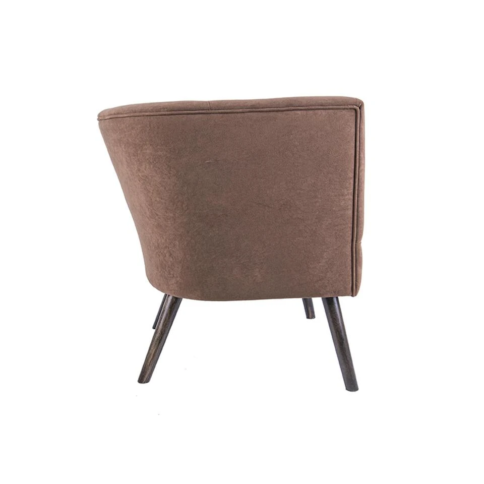 Leitmotiv Stoel Explicit - Suede Look Chocolade Bruin - 74x71x74cm - Afbeelding 3