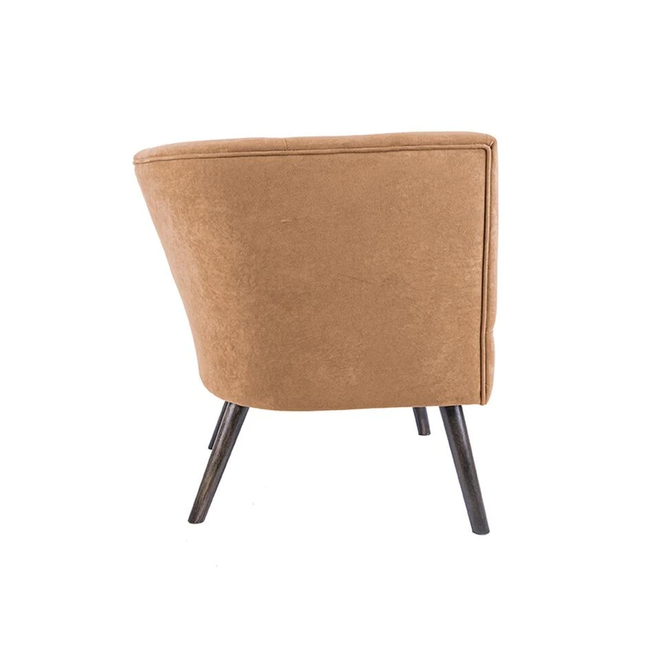 Leitmotiv Stoel Explicit - Suede Look Okergeel - 74x71x74cm - Afbeelding 4