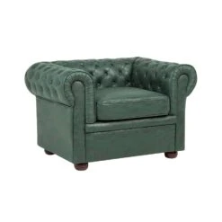 Beliani Fauteuil CHESTERFIELD - Groen Kunstleer