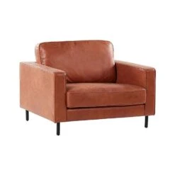 Beliani Fauteuil SAVALEN - Bruin Kunstleer