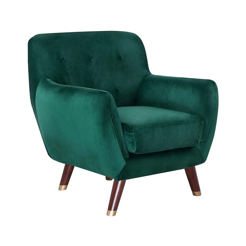 Beliani Fauteuil BODO - Groen Fluweel