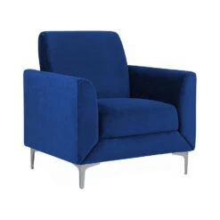 Beliani Fauteuil FENES - Blauw Fluweel