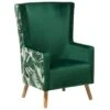 Beliani Oorfauteuil ONEIDA - Groen Fluweel