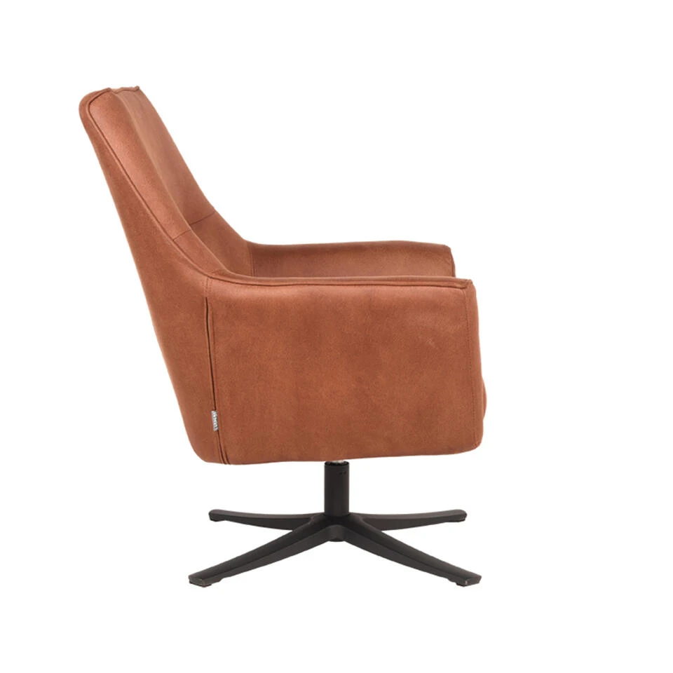 LABEL51 Fauteuil Tod - Cognac - Microfiber - Afbeelding 3
