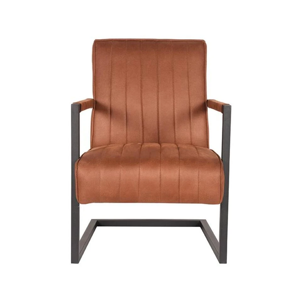 LABEL51 Fauteuil Milo - Cognac - Microfiber - Afbeelding 2