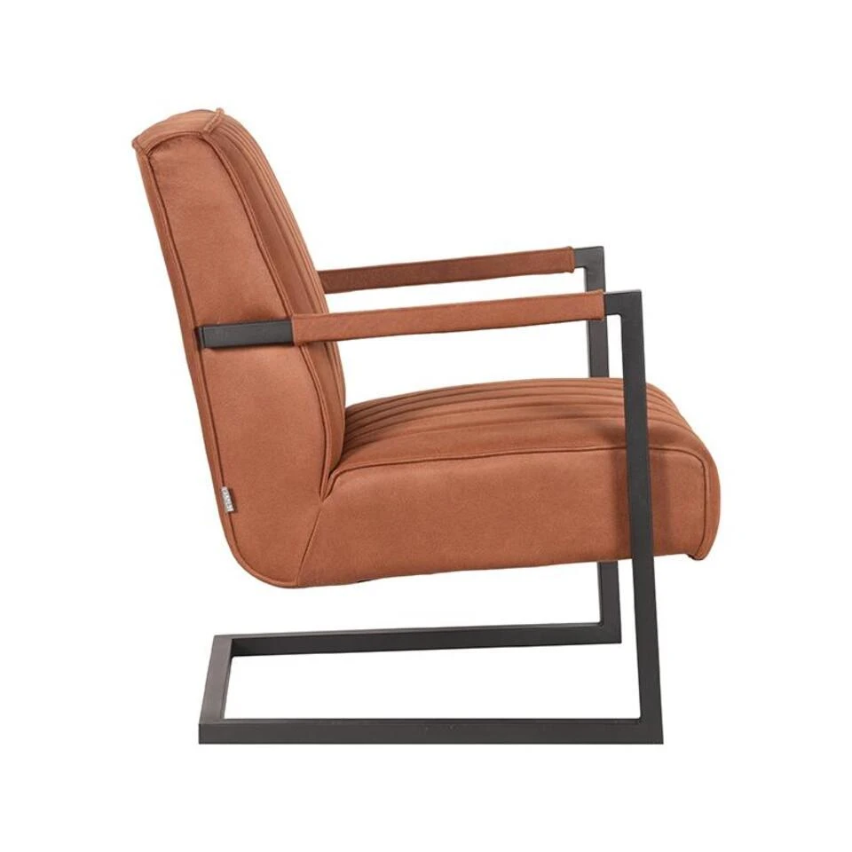 LABEL51 Fauteuil Milo - Cognac - Microfiber - Afbeelding 3