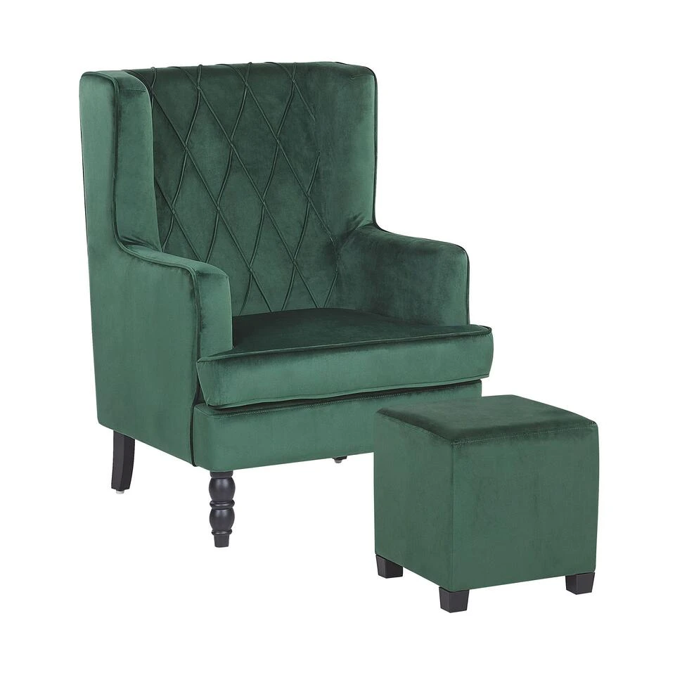 Beliani Fauteuil SANDSET - Groen Fluweel