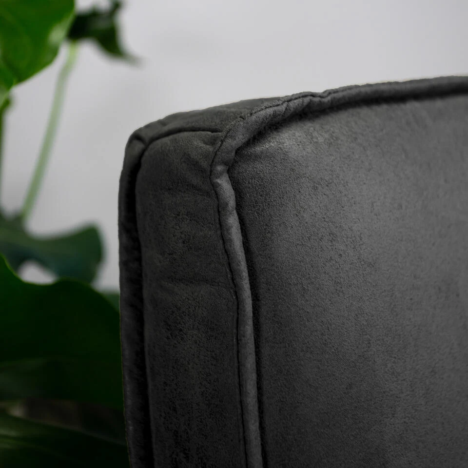 Industriële Draaibare Fauteuil Antraciet Tommy Eco Leer - Leder - Grijs - Afbeelding 4