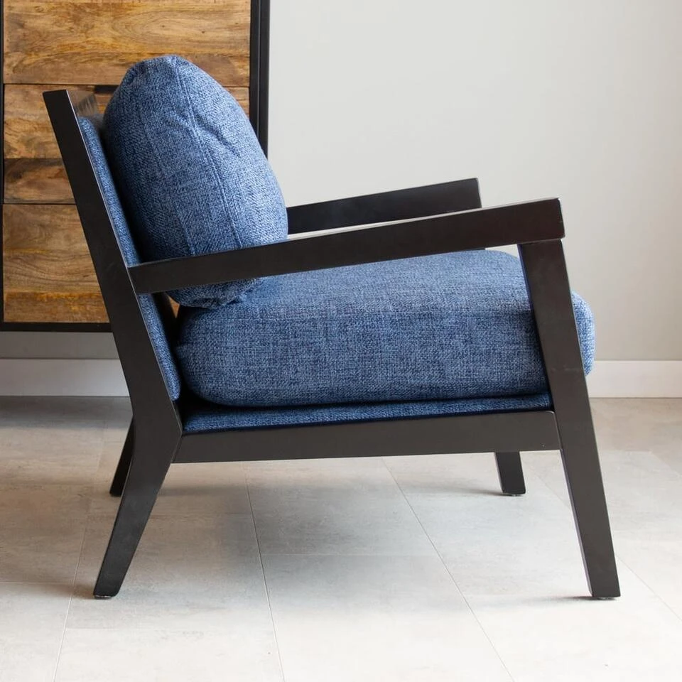 Industriële Fauteuil Morris Stof Blauw - Stof - Blauw - Afbeelding 3