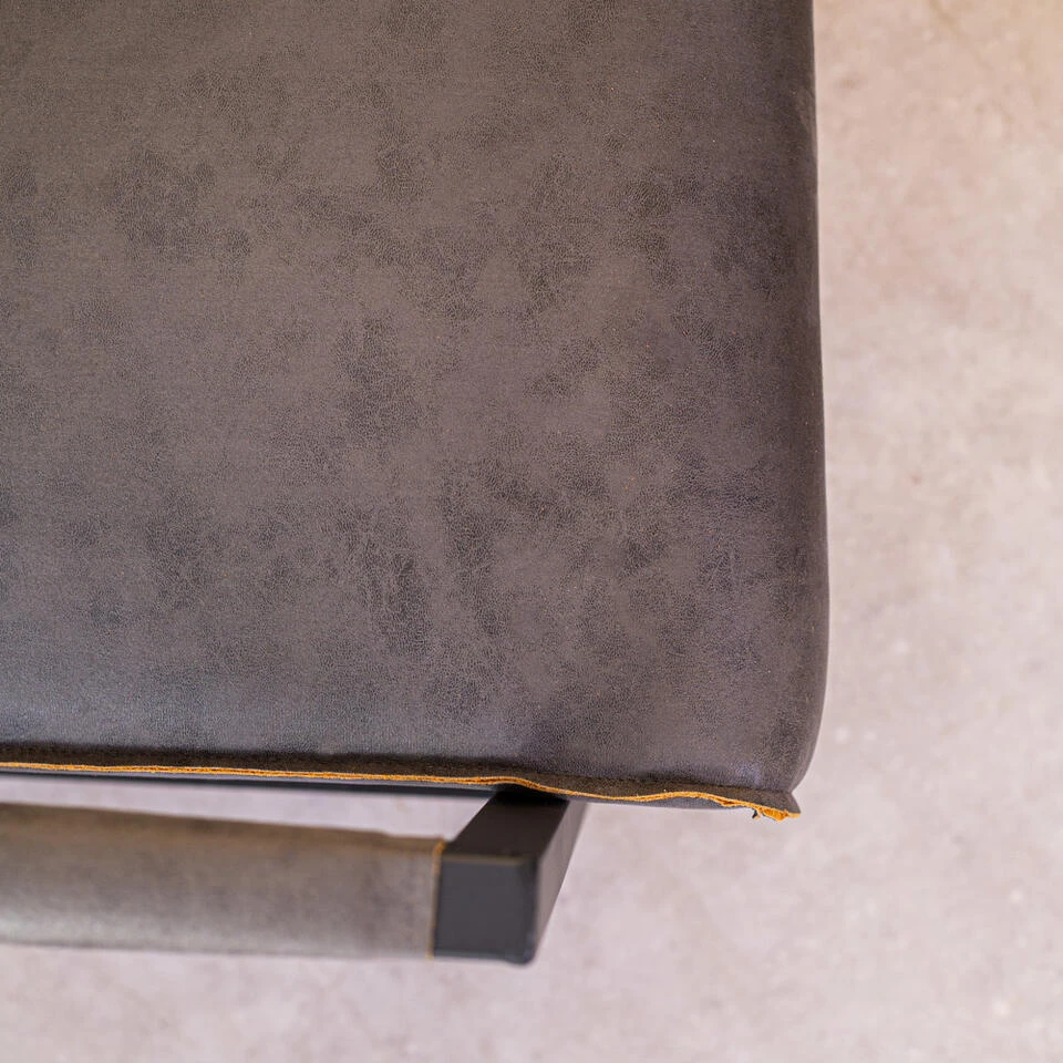 Industriële Leren Fauteuil Antraciet Tiger - Leder - Grijs - Afbeelding 4