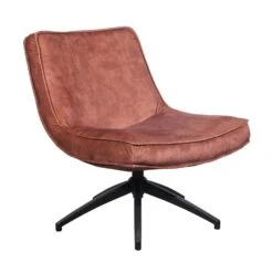 Fauteuil Draaibaar Tommy Velvet Roze - Stof - Roze