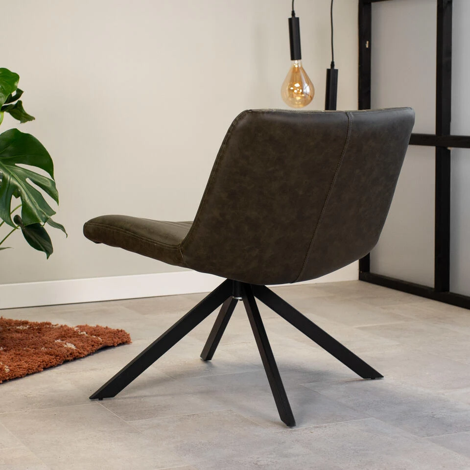 Draaibare Fauteuil Industrieel Leon Groen - Kunstleder - Groen - Afbeelding 3