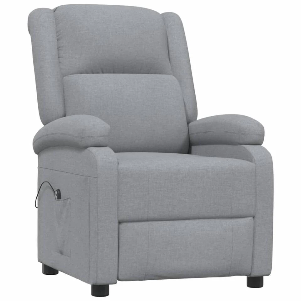 VidaXL Fauteuil Elektrisch Verstelbaar Stof Lichtgrijs 71x90.5x96 Cm