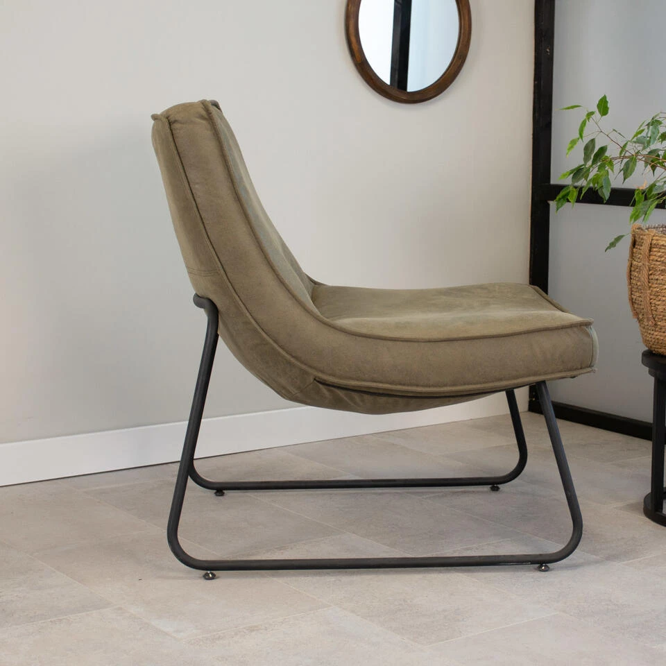 Industriële Fauteuil Groen Lowen Eco Leer - Leder - Groen - Afbeelding 3