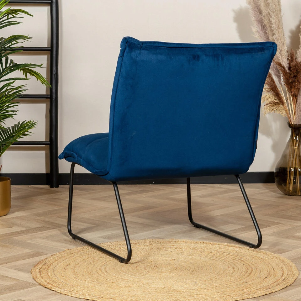 Velvet Fauteuil Maud Donkerblauw - Stof - Blauw - Afbeelding 3