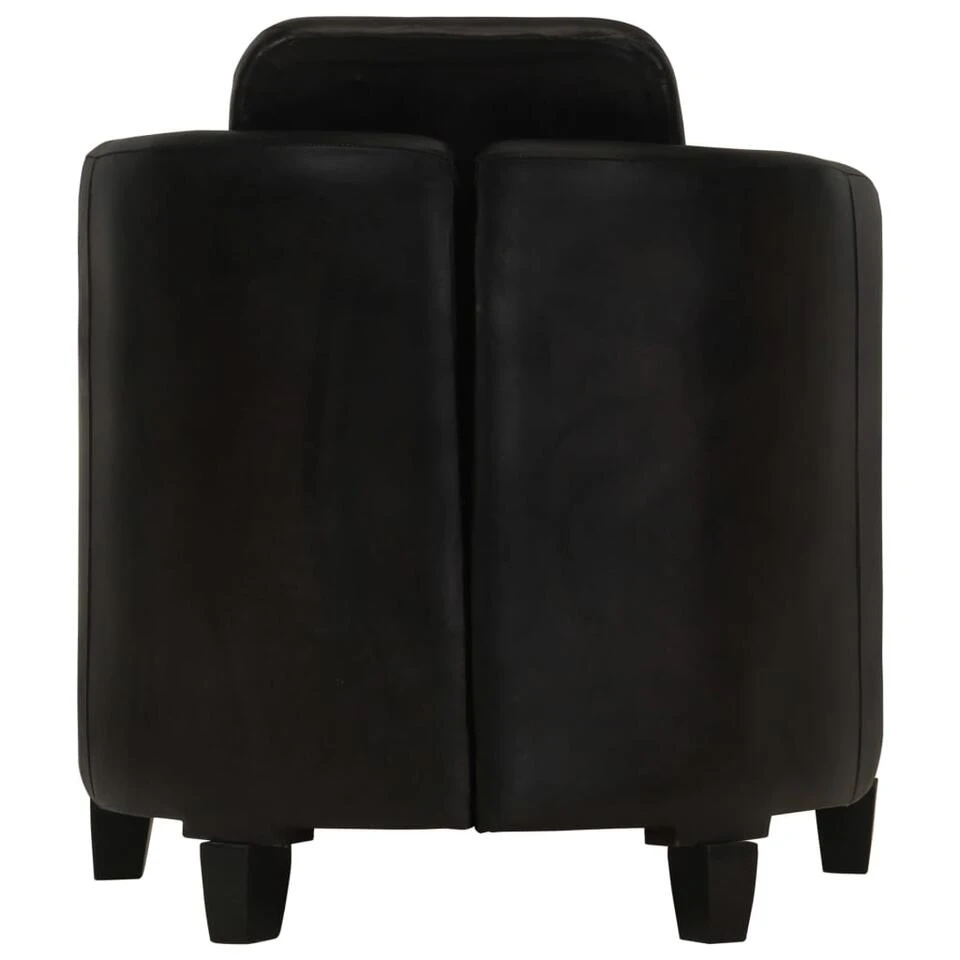 VidaXL Fauteuil Echt Leer Zwart - Afbeelding 4