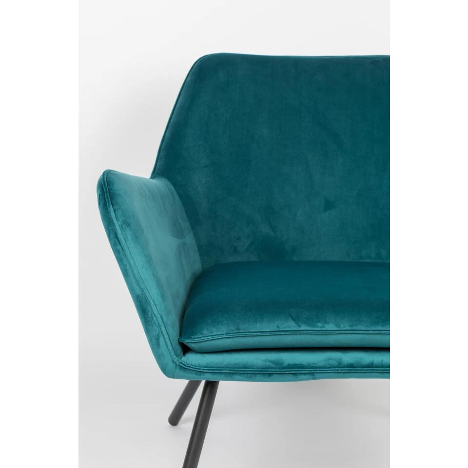 Giga Meubel Fauteuil Velvet Blauw - Zithoogte 42cm - Stoel Bon - Afbeelding 4