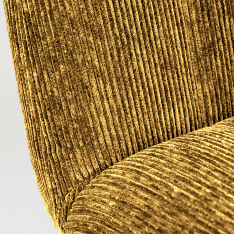 Giga Meubel Fauteuil Ribstof Oker - 71x65x72,5cm - Stoel Belmond - Afbeelding 4