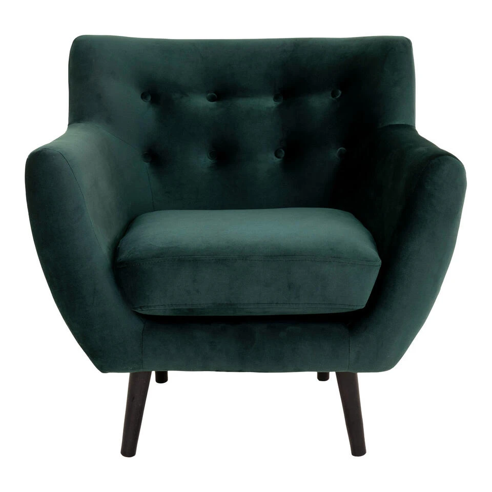 Giga Meubel Fauteuil Stof Donkergroen - Zithoogte 43cm - Stoel Monte - Afbeelding 3
