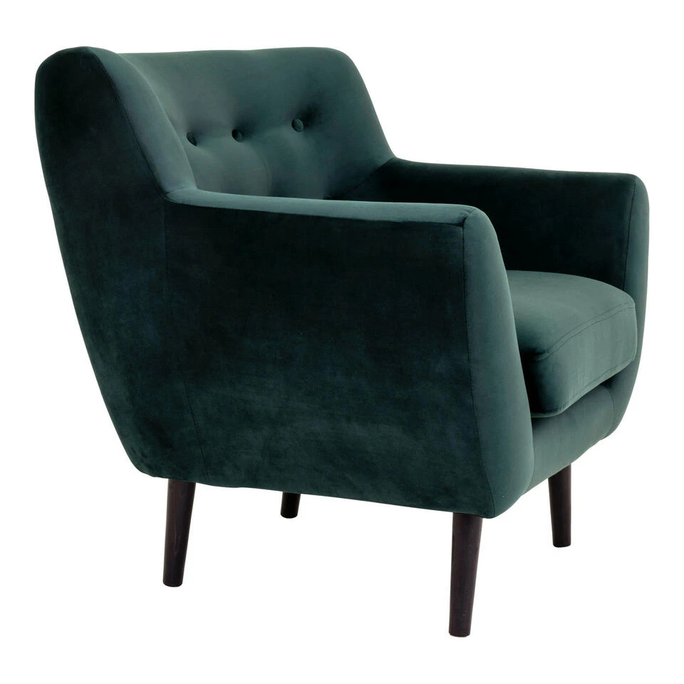 Giga Meubel Fauteuil Stof Donkergroen - Zithoogte 43cm - Stoel Monte - Afbeelding 4