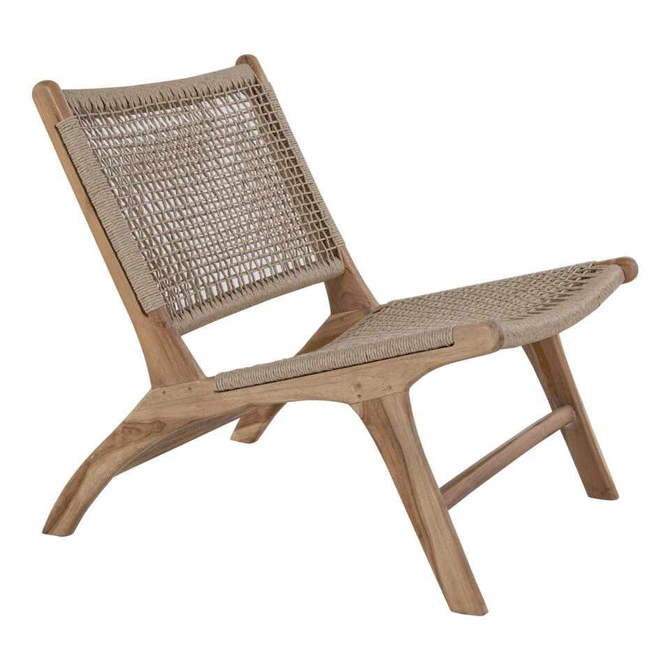 Giga Meubel Stoel Rotan Naturel - Zithoogte 40cm - Stoel Derby Teak - Afbeelding 4