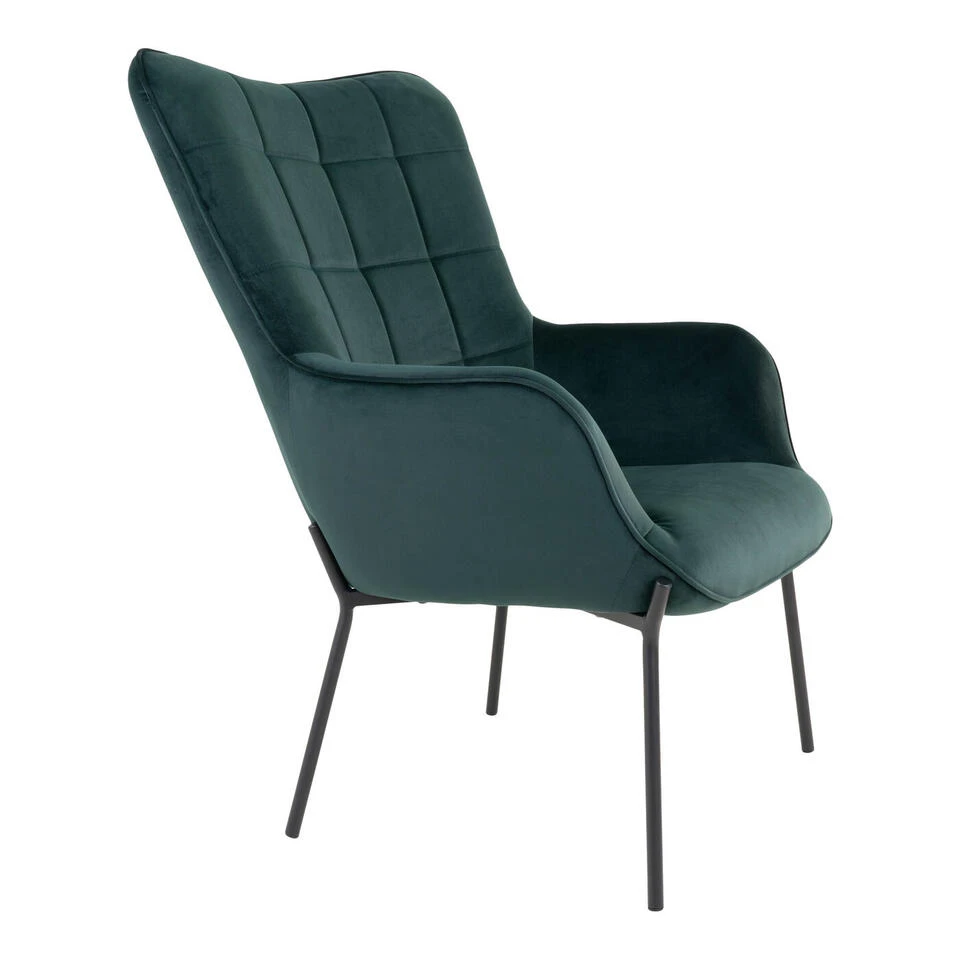 Giga Meubel Stoel Velvet Groen/Zwart - Zithoogte 44,5cm - Stoel Glasgow - Afbeelding 4