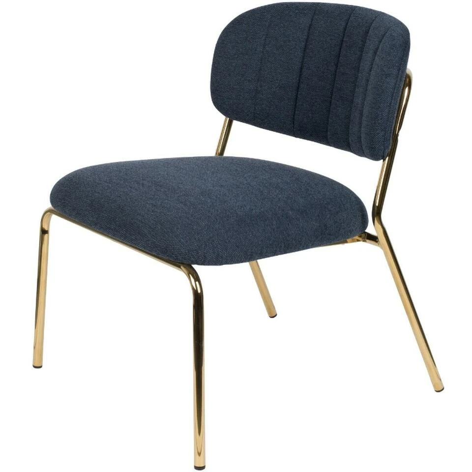 Puur Viken Fauteuil Donkerblauw/goud - Stof - Blauw - Afbeelding 2