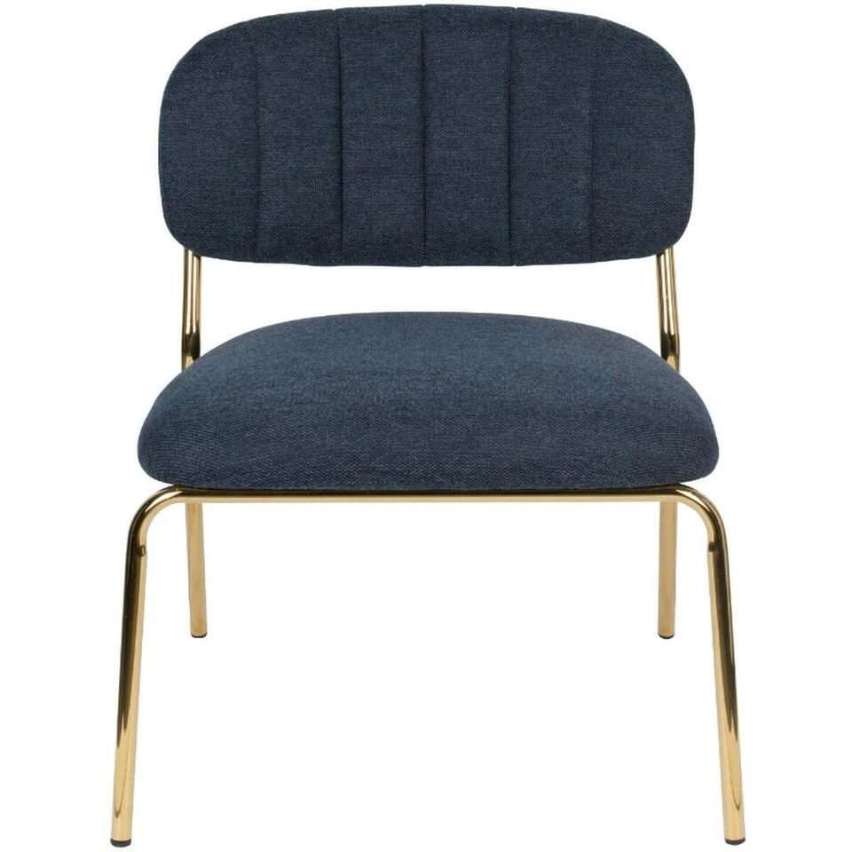 Puur Viken Fauteuil Donkerblauw/goud - Stof - Blauw - Afbeelding 3