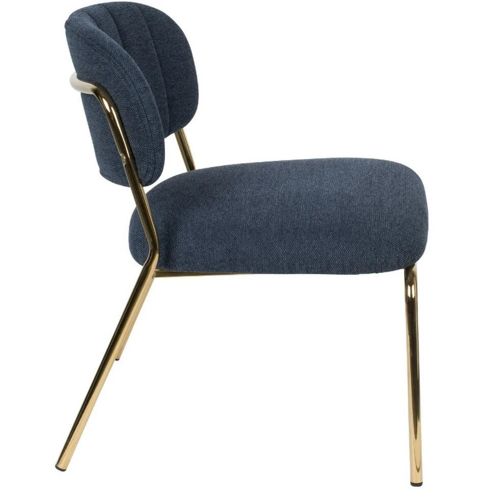 Puur Viken Fauteuil Donkerblauw/goud - Stof - Blauw - Afbeelding 4