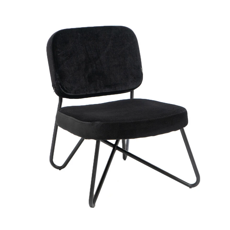 Velvet Fauteuil Jasmijn Zwart - Stof - Zwart - Afbeelding 4