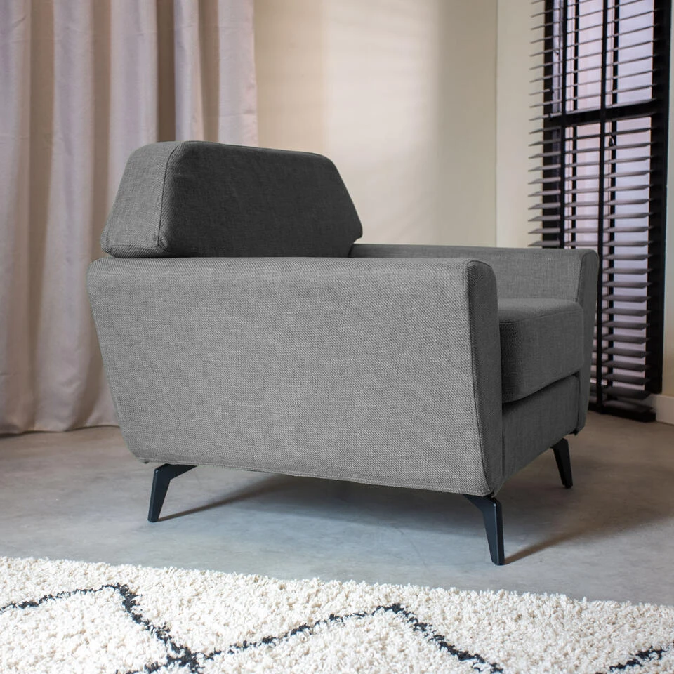 Industriële Fauteuil Roger Grijs - Stof - Grijs - Afbeelding 2