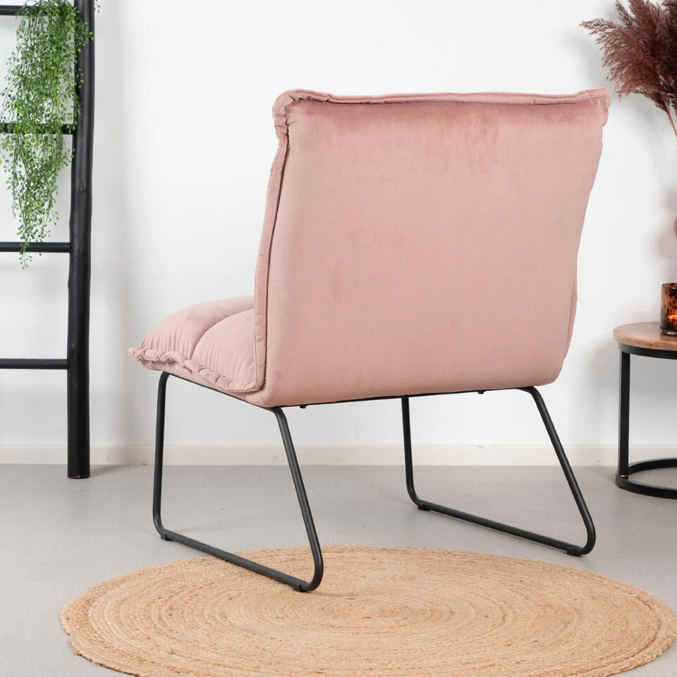 Velvet Fauteuil Maud Roze - Stof - Roze - Afbeelding 3