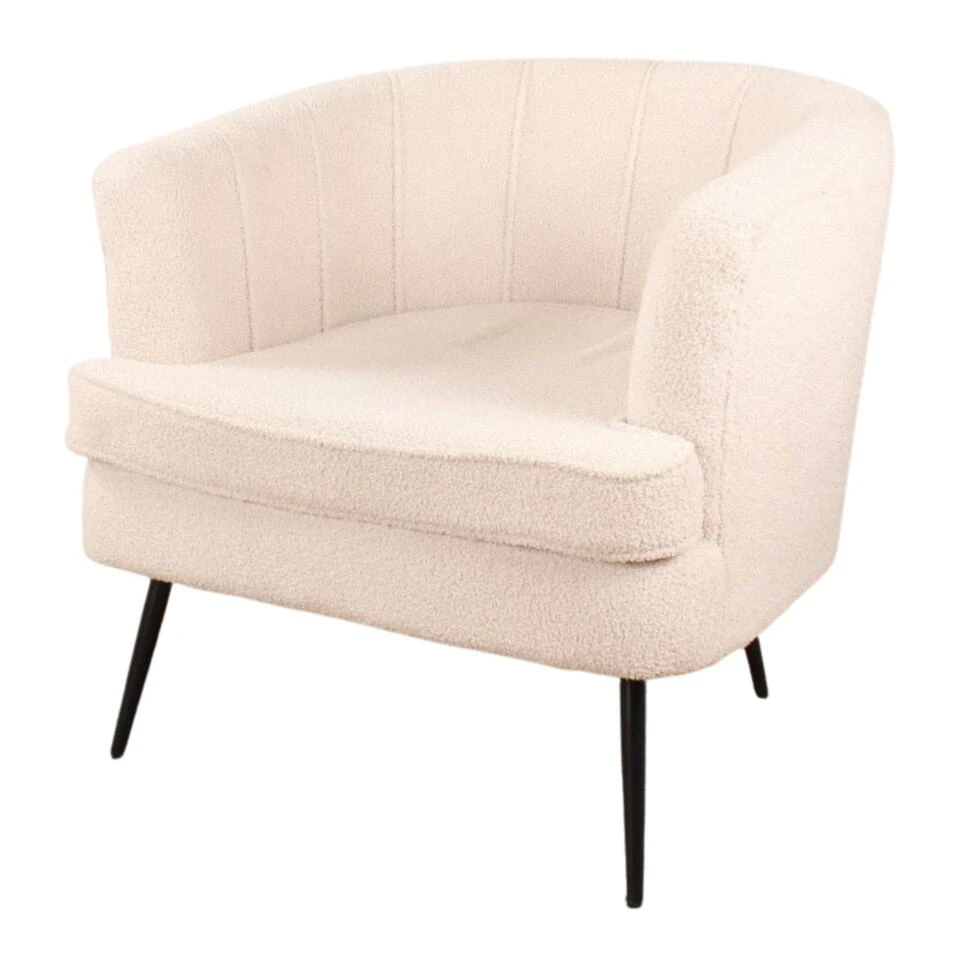 DS4U® Norah Fauteuil Teddy - Stof - Wit
