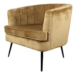 DS4UĀ® Norah Fauteuil Velvet - Stof - Goudkleurig