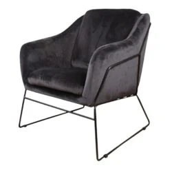 DS4UĀ® Antonio Fauteuil Velvet - Stof - Zwart