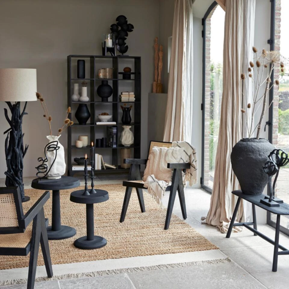 Morazan Stoel Zwart/naturel - Hout - Zwart - Afbeelding 4