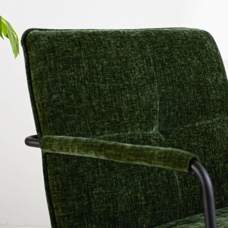 Fauteuil Hailey Donkergroen Chenille - Stof - Groen - Afbeelding 4