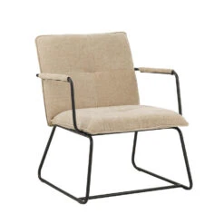 Fauteuil Hailey Beige Chenille - Stof - Beige