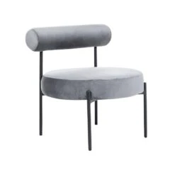 Beliani Fauteuil ALPHA - Grijs Fluweel