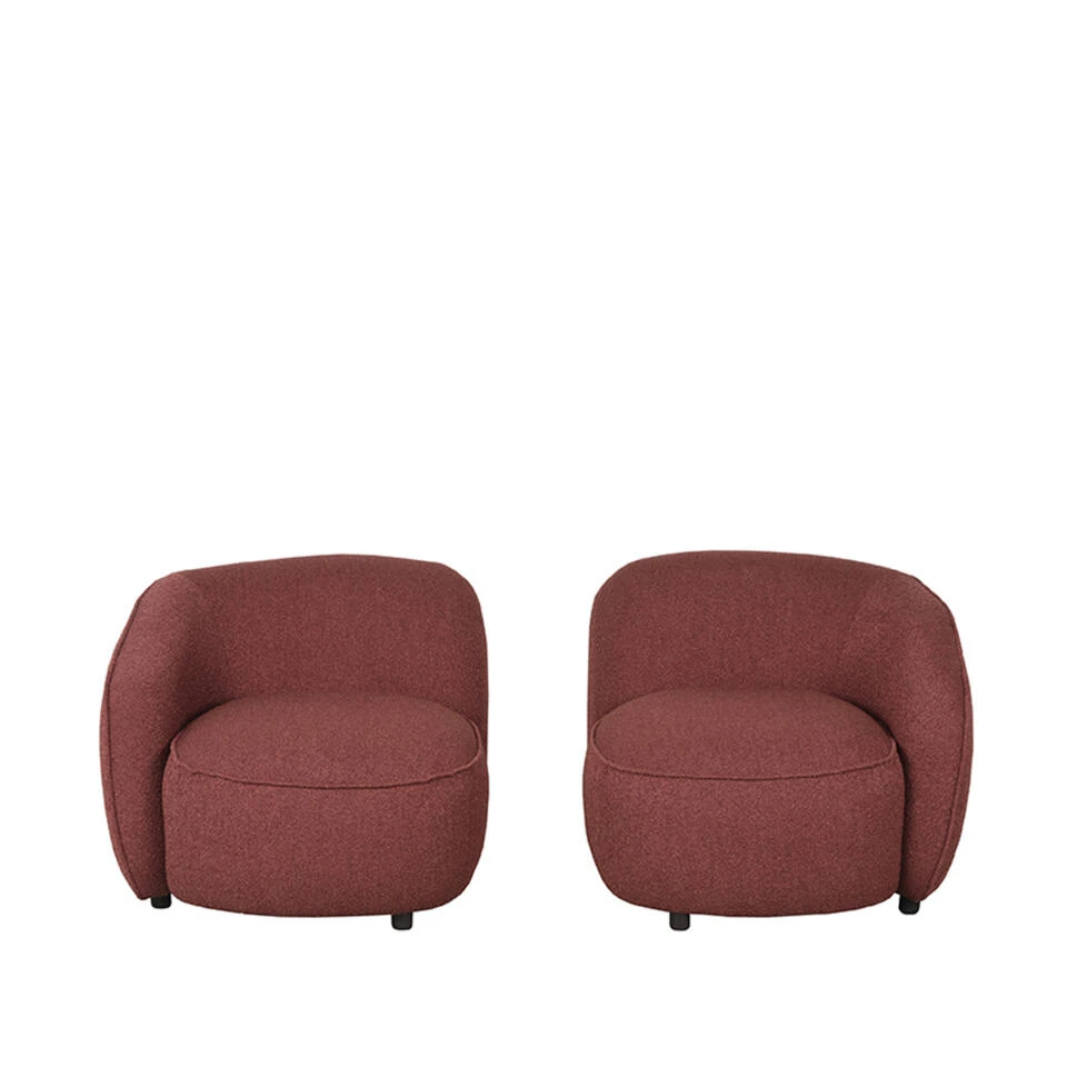 LABEL51 Fauteuil Livo Rechts - Winered - Boucle - Afbeelding 4