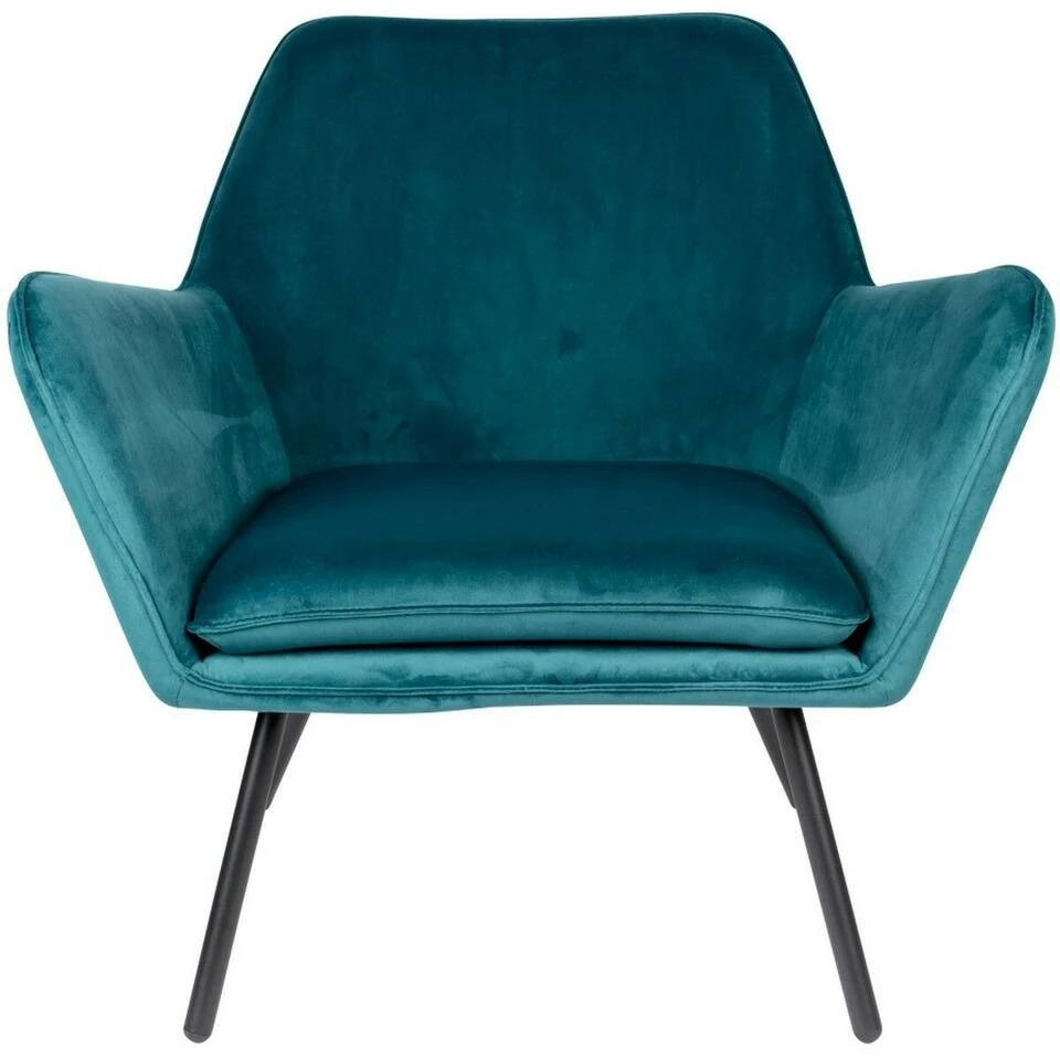 Puur Berg Fauteuil Velvet - Stof - Blauw - Afbeelding 2