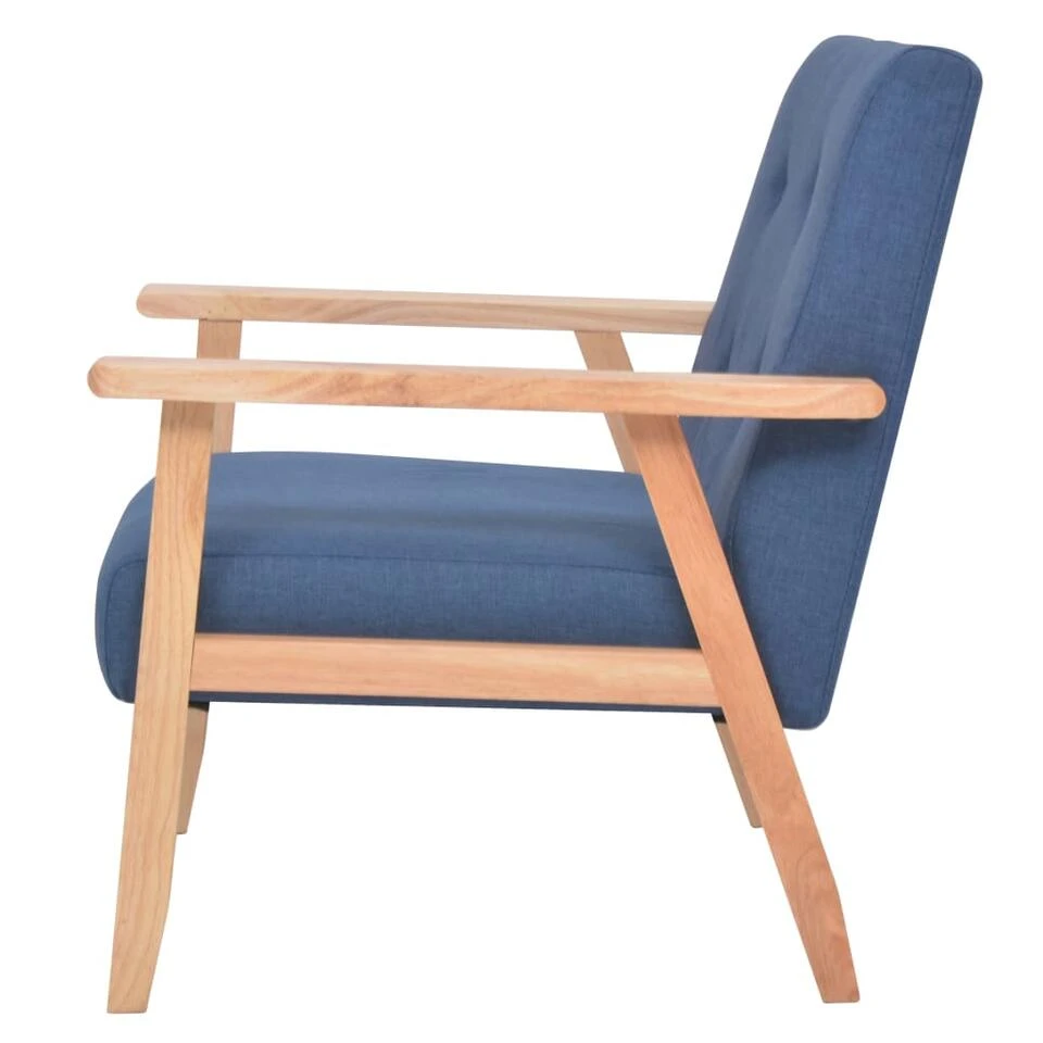 VidaXL Fauteuil Stof Blauw - Afbeelding 3
