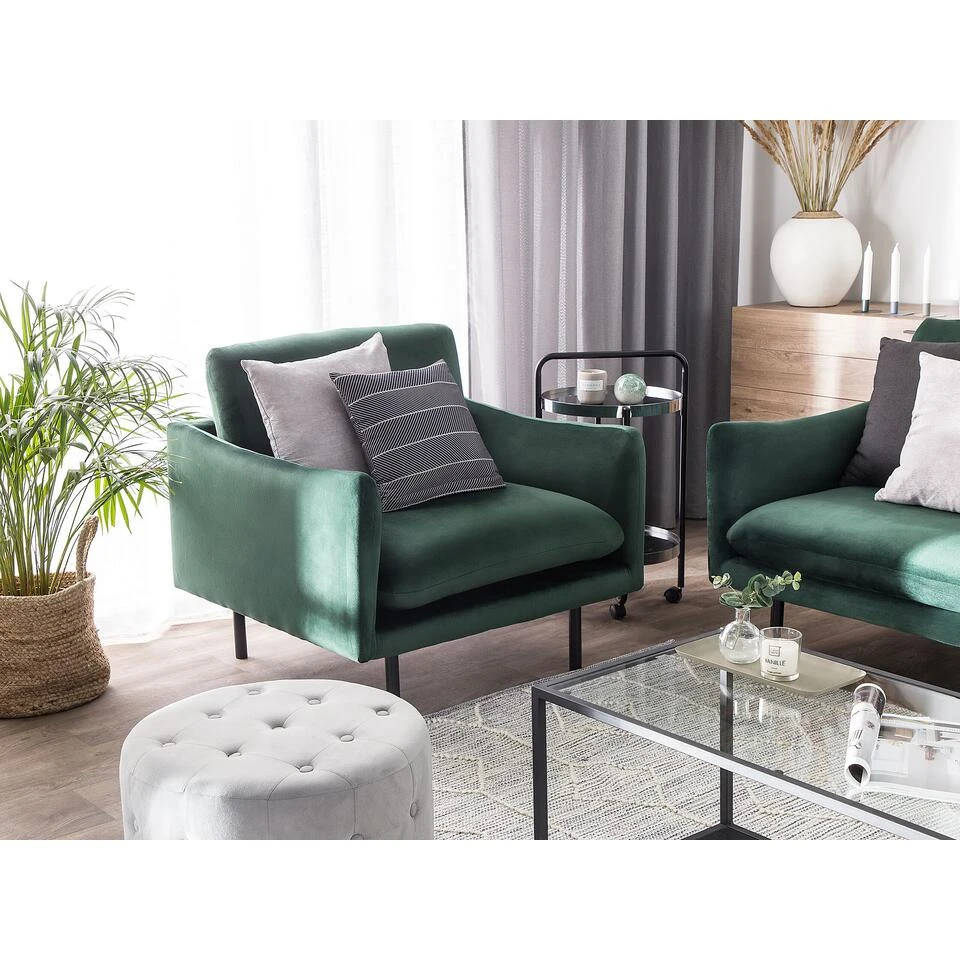 Beliani Fauteuil VINTERBRO - Groen Fluweel - Afbeelding 2