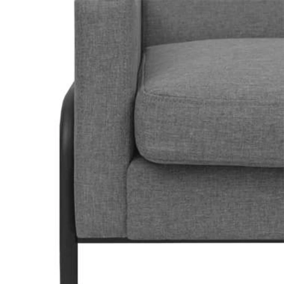 VidaXL Fauteuil Staal En Stof Lichtgrijs - Afbeelding 4